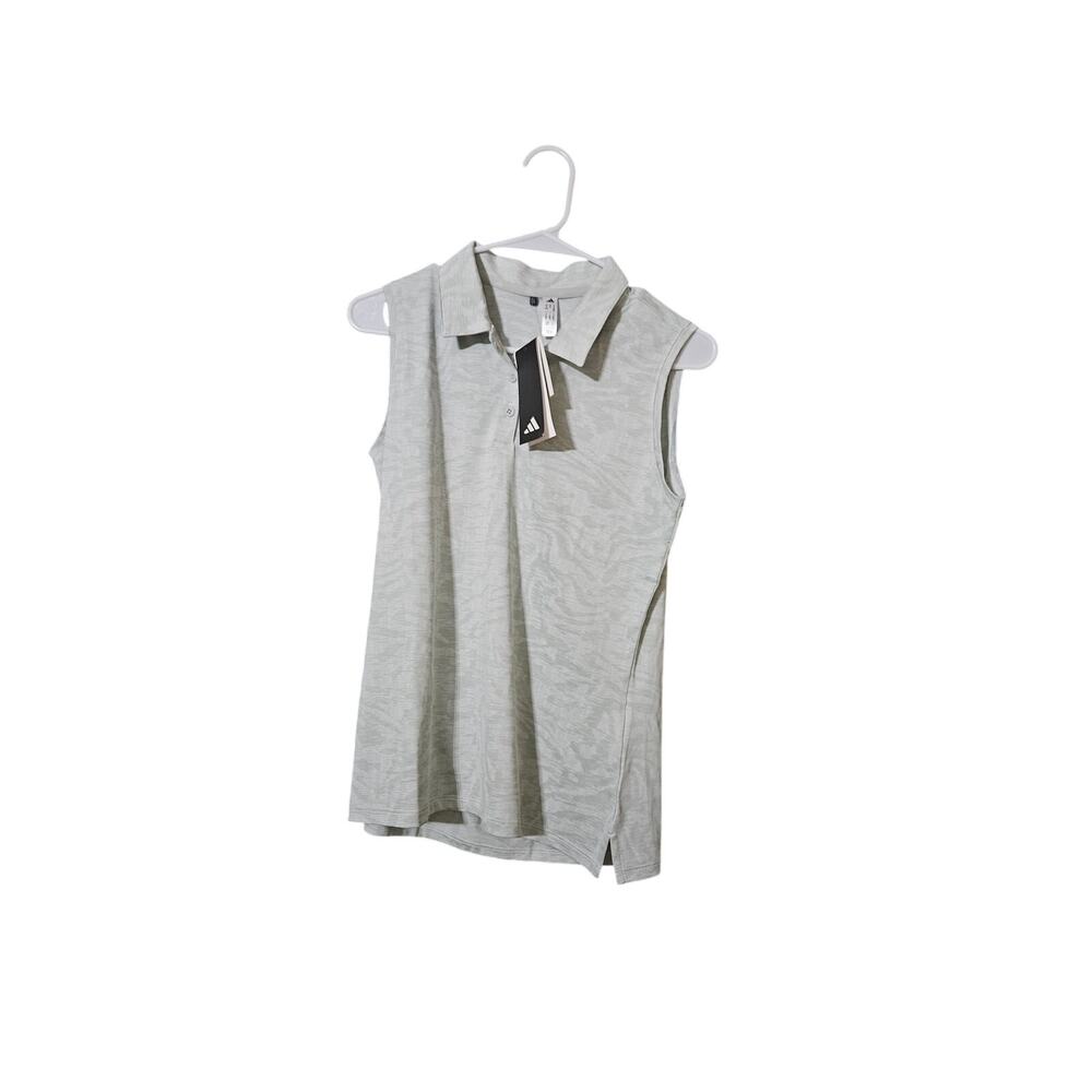Adidas Womens Golf Sleeveless Polo Grey Size Small